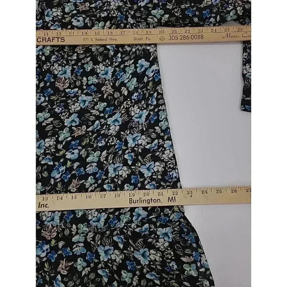 J. Jill Button Up Blue Floral Shirt Women's Size Small Tunic Tiered Layer Look - Picture 4 of 8